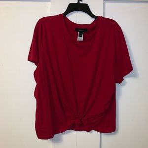 Forever 21 Tops - Forever 21 Red Tie Shirt Forever 21 Tops - Forever 21 Red Tie Shirt